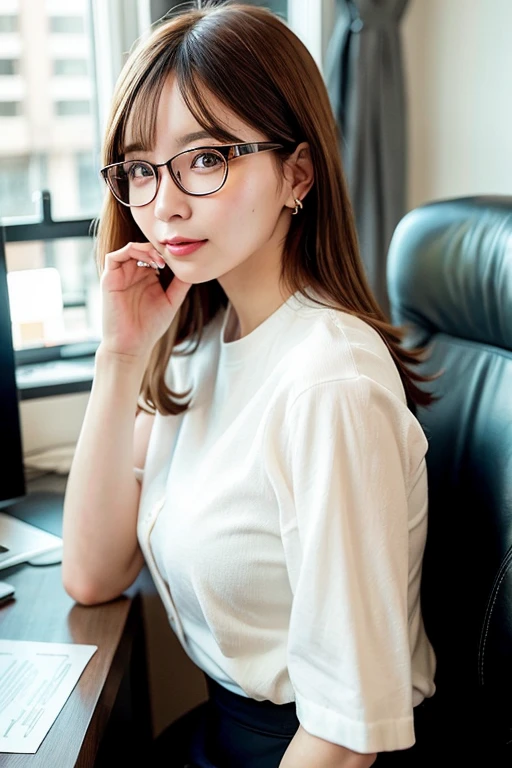[Stable Diffusion] 眼鏡 高品質 美女 傑作 辦公室 秘書 [寫實]