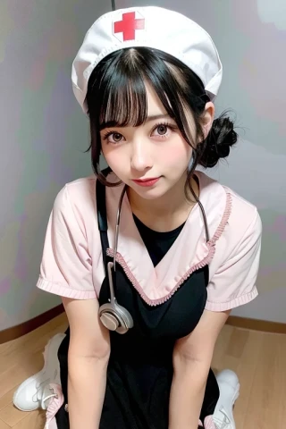 中等長度的頭髮, 美少女, 護士制服, 醫院