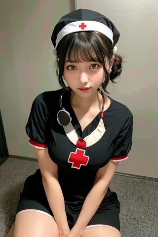 中等長度的頭髮, 美少女, 護士制服, 醫院