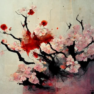櫻花, 日本的, 恐怖, 抽象的